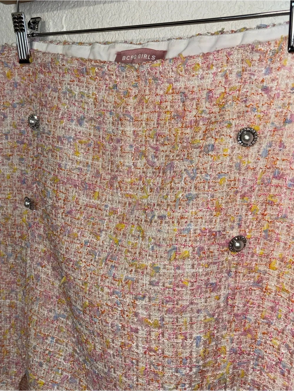 BCBG Girls Pastel Tweed Skort Teen Tween Soft Girl Preppy Coquette XL